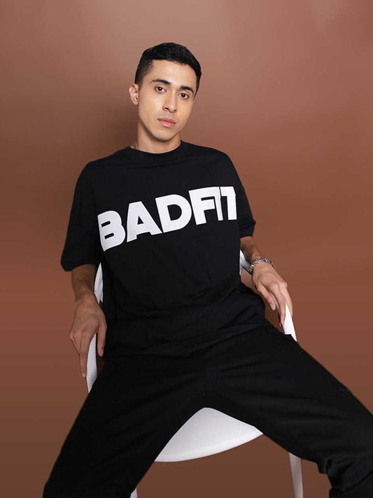 Men's Badfit Oversized Black Graphic Tee