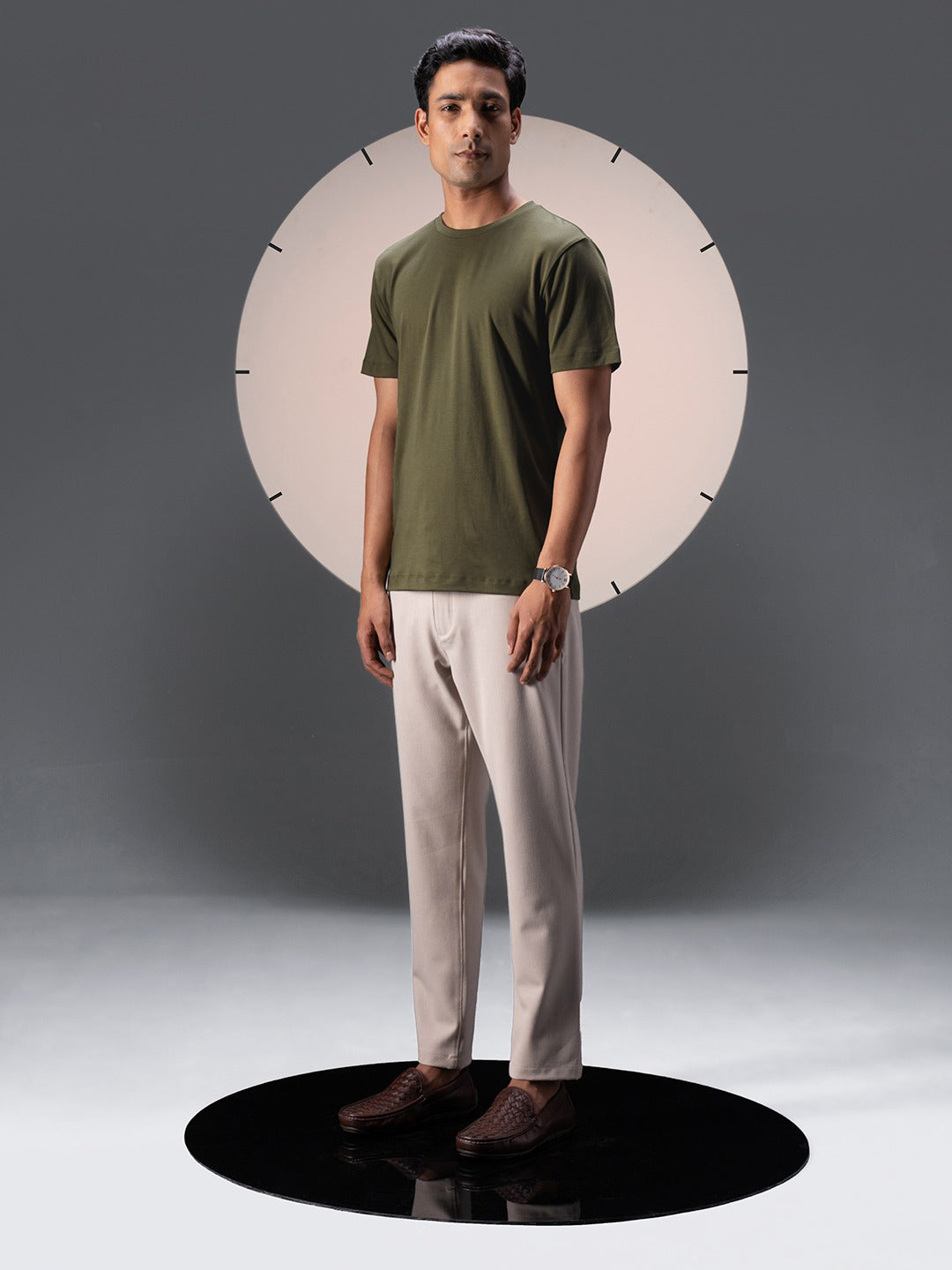 Men's Solid Olive Cotton Tee