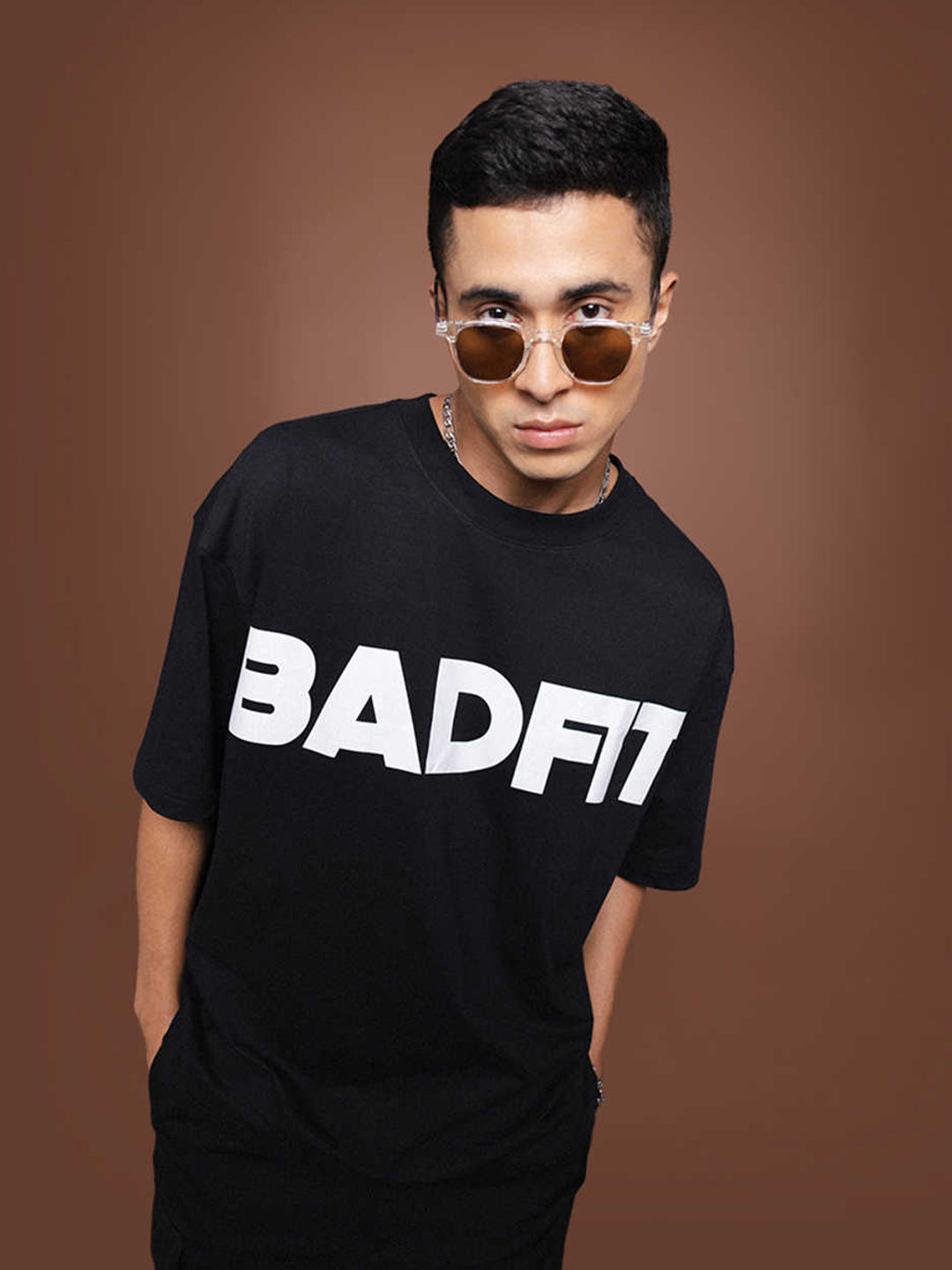 Men's Badfit Oversized Black Graphic Tee