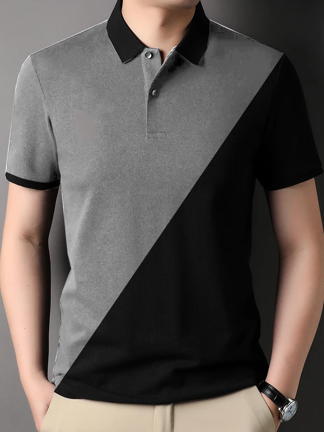 Men's Color Block Premium Cotton Polo