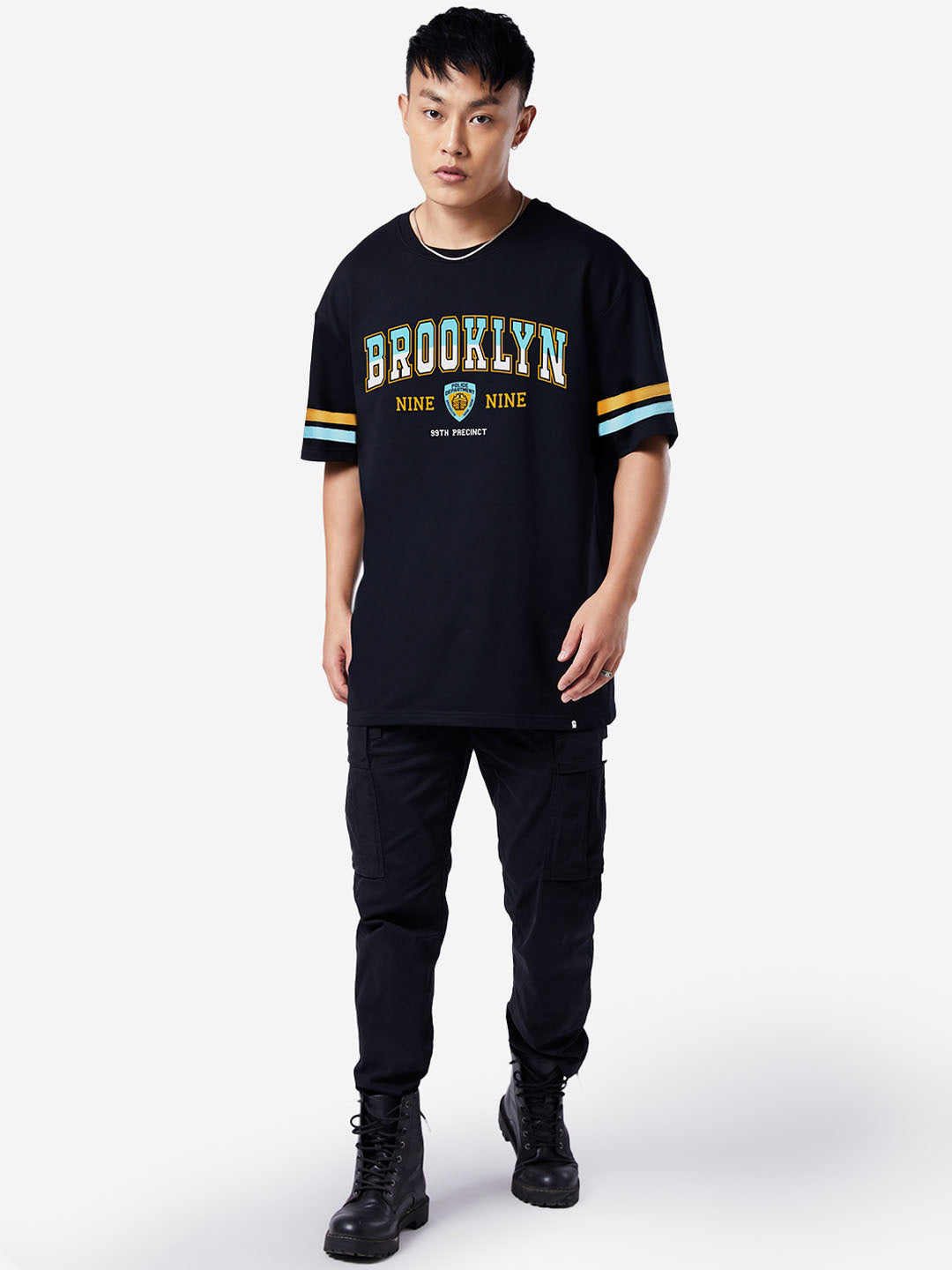 Men's 99 Oversized Black Graphic Tee Sale