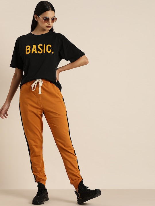 Women's Basic Print Oversized Graphic Cotton Tee