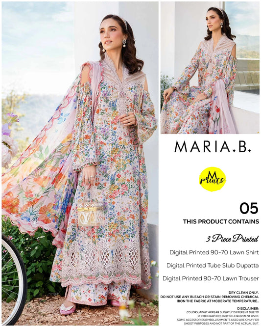 Maria B. floral exclusive lawn 3 Pcs