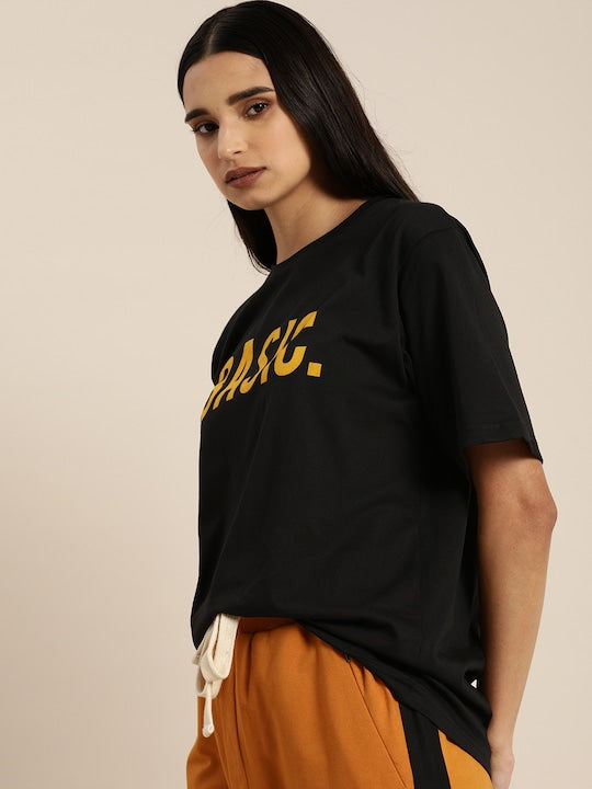 Women's Basic Print Oversized Graphic Cotton Tee