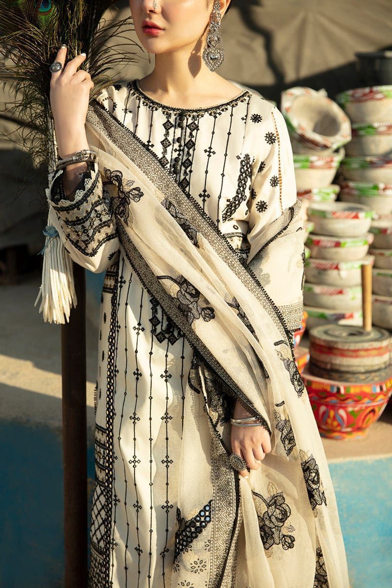 Qalamkar lawn fully heavy alternet embroidered spengle