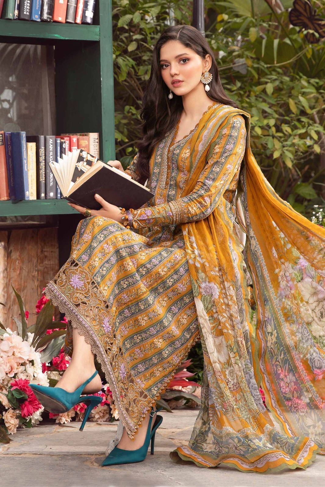 Maria. B  embroidered printed lawn (Unstitched lawn 3pc)